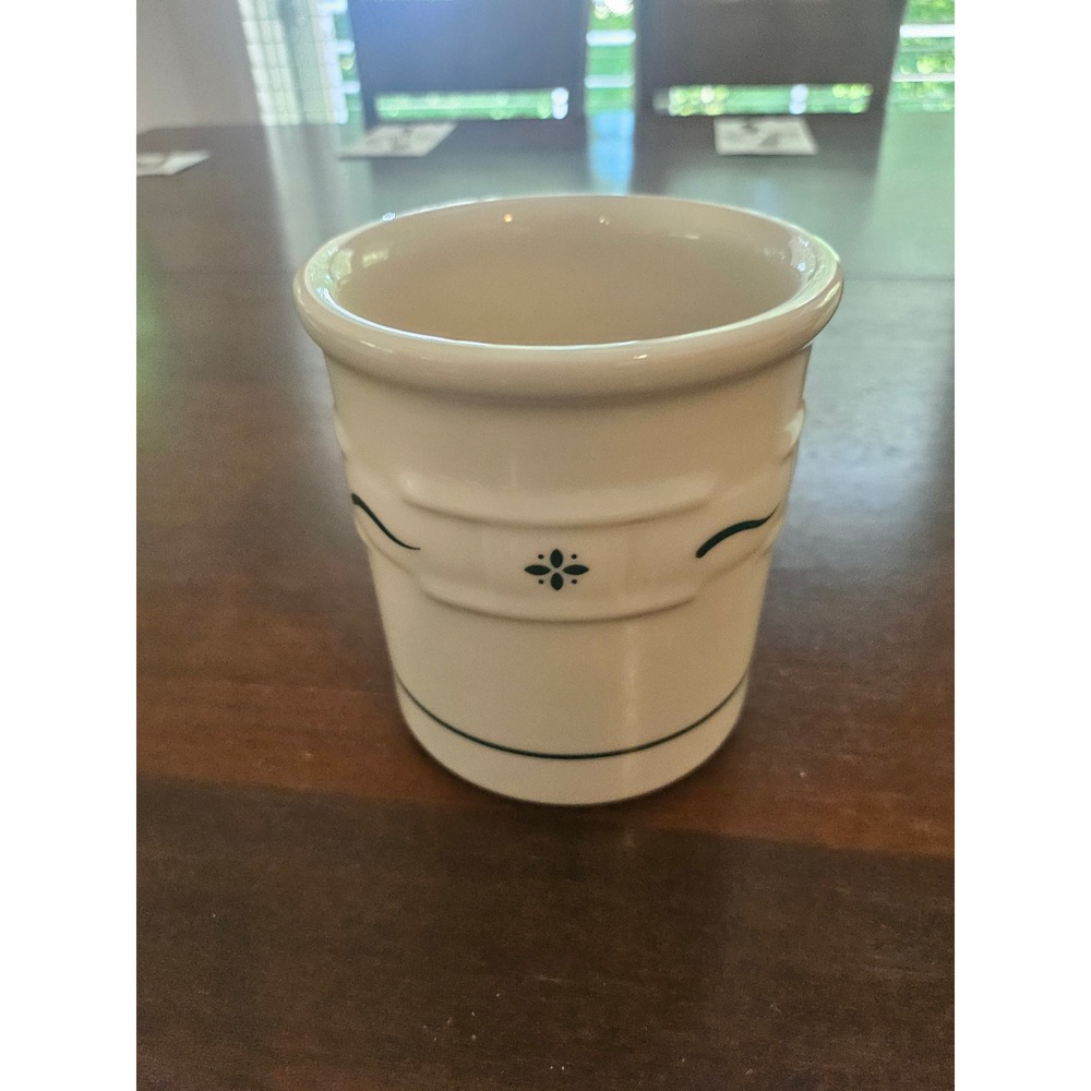 Longaberger Utensil Crock Woven Traditions Classic Blue Pottery